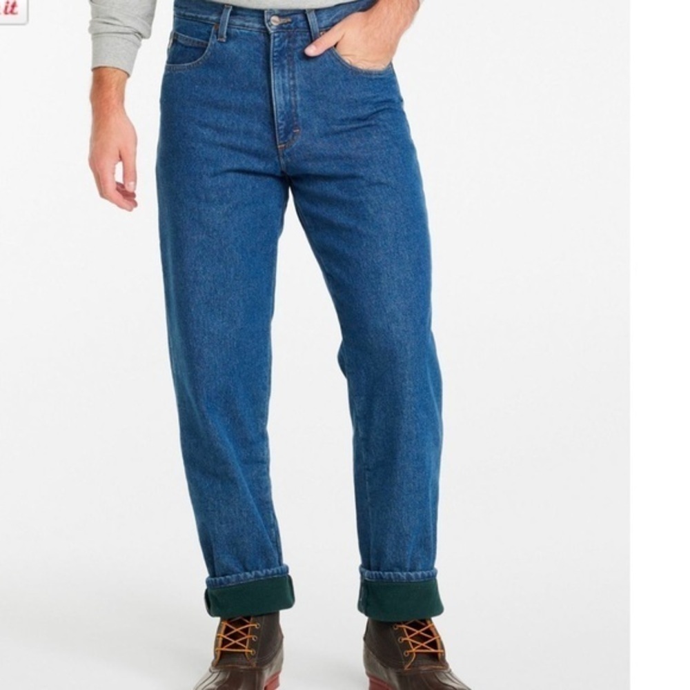 L.L Bean Men's Double Jeans, Classic Fit, Fleece-Lined